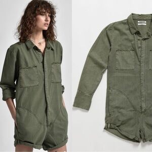 One Teaspoon Super Khaki Prophecy Oversized Baggy Military Utility Jumpsuit